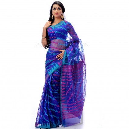 Traditional soft muslin half silk Sharee form Tangail with Beautiful Jamdani design